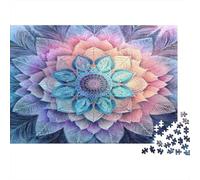 Mandala Art-colorful Spiritual Design Family Puzzles 1000 Pieces with High Definition Print Centenary Jigsaws for A Sustainable Hobby As Wall Art Puzzle 38x26cm/1000pcs