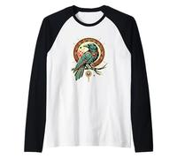 Mandala Art Crow Silhouette Raven Crows Raglan Baseball Tee