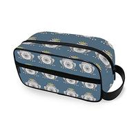 Mandala Art Frog KISS ME THEN I WILL SHOW YOU THE REAL ME Women's Portable Makeup Bag with Side Handle, Zipper Cosmetic Bag, Men's Travel Cosmetic Bag, Toiletry Bag 10 x 4.5 x 4.9 inch