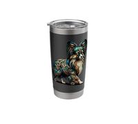 Mandala Art Papillon Dog Continental Toy Spaniel Stainless Steel Insulated Tumbler