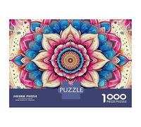 Mandala Art Pattern 1000 Piece Jigsaw Puzzle Paper for Adults Colorful Geometric Design Relaxing Focus Family Decoration Gift 38x26cm/1000pcs