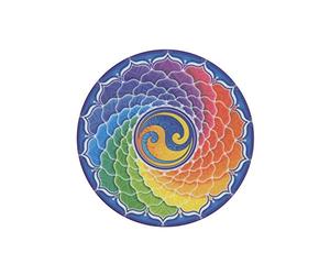 Mandala Arts Colourful Decal Window Sticker - 11.7cm Double Sided - Rainbow Spiral by Bryon Allen (S72)