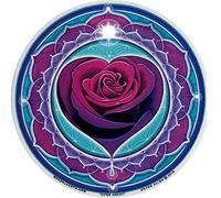 Mandala Arts Open Heart - Window Sticker/Decal - Circular 4.5” Translucent