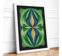 Mandala Balance Mid Century Framed Wall Art Print A2 White