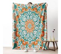 Mandala Blanket 40x50 Inch Warm Soft Lightweight, Boho Abstract Floral Throw Blanket for Sofa, Cozy Flannel Blankets, Vintage Ethnic Bohemia Fleece Blankets Washable All for Summer Winter