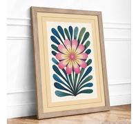 Mandala Bloom Botanical Framed Wall Art Print A1 Oak