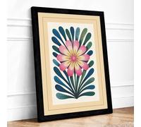 Mandala Bloom Botanical Framed Wall Art Print A4 Black