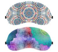 Mandala Bohemia Indian Style Colorful 2-Pack Light-Blocking Soft Breathable Eye Masks Sleep Mask Eye Patch