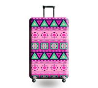 Mandala Bohemian Print Luggage Cover Stretch Fabric Suitcase Protector Cover Thickened Baggage Dustproof Case Cover for 18-32 Inch Suitcase Case Travel Accessories (Pink Green,L: Fits 26-28 Inch)