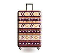 Mandala Bohemian Print Luggage Cover Stretch Fabric Suitcase Protector Cover Thickened Baggage Dustproof Case Cover for 18-32 Inch Suitcase Case Travel Accessories (Brown Red,S: Fits 18-21 Inch)