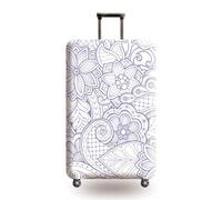 Mandala Bohemian Print Luggage Cover Stretch Fabric Suitcase Protector Cover Thickened Baggage Dustproof Case Cover for 18-32 Inch Suitcase Case Travel Accessories (Blue Flower,S: Fits 18-21 Inch)