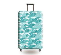 Mandala Bohemian Print Luggage Cover Stretch Fabric Suitcase Protector Cover Thickened Baggage Dustproof Case Cover for 18-32 Inch Suitcase Case Travel Accessories (Blue White,L: Fits 26-28 Inch)