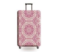 Mandala Bohemian Print Luggage Cover Stretch Fabric Suitcase Protector Cover Thickened Baggage Dustproof Case Cover for 18-32 Inch Suitcase Case Travel Accessories (Red Beige,L: Fits 26-28 Inch)