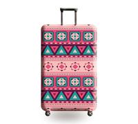 Mandala Bohemian Print Luggage Cover Stretch Fabric Suitcase Protector Cover Thickened Baggage Dustproof Case Cover for 18-32 Inch Suitcase Case Travel Accessories (Red Green,M: Fits 22-24 Inch)