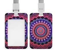 Mandala Boho Funny ID Badge Holder with Detachable Neck Lanyards Vertical Card for Offices Men Women