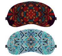 Mandala Boho Indian Vintage 2-Pack Eye Patch and Eye Masks Set, Light-Blocking, Soft, Breathable Sleep Mask Kit