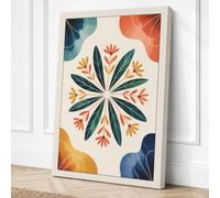 Mandala Botanical Canvas Wall Art Print 36x24 Inch (91 x 61 cm)