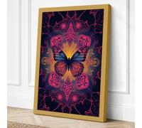 Mandala Butterfly Maximalist Canvas Wall Art Print 30x20 Inch (76 x 51 cm)