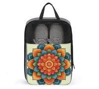 Mandala Cartoon Color Flower Shoe Bag for Travel Daily Use Anti-dust Storage Carrier Golf Shoe Pouch