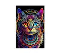 Mandala Cat Canvas Poster Wall Art Decor Print Picture Paintings for Living Room Bedroom Decoration Unframe-style 12x18inch(30x45cm)