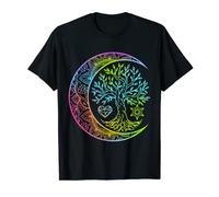 Mandala Chakra Tree Moon Heart Star symbols T-Shirt