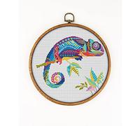 Mandala Chameleon #K171 Cross Stitch Embroidery Kit | Funny Animals Cross Stitch Patterns | Cross Stitch World | Needlepoint Kits | Cross Designs