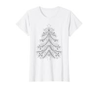 Mandala Christmas Tree to Colour Yourself Value Graphic T-Shirt, Women, White, S