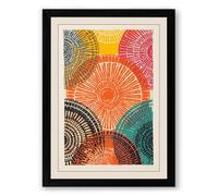 Mandala Circles Geometric Framed Wall Art Print A4 (29.7×21cm) Black, Wall Decor for Living Room, Bedroom, Office & Home, Ready to Hang, Art Gift