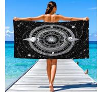 Mandala, Classic, Mystic Beach Towel 160 x 76 CM Microfibre Constellations, Celestial Bodies Pool Towels,Lightweight Quick Dry Travel Swimming Towel for Pool Cruise Camping