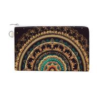 Mandala Coin Purse with Zipper Coin Wallet Coin Pouch Canvas Change Purse Pouch Zero Wallet Coin Bag