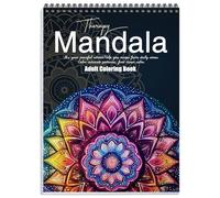 Mandala Coloring Book for Adults Relaxation, 24 Patterns Adult Coloring Books for Women Stress Relief, Inspirational Gift for Women & Men, Spiral Bound Mindfulness Coloring Book, Single-Sided Print
