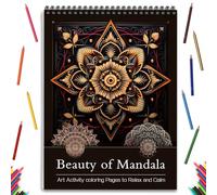 Mandala Coloring Book for Adults Relaxation Coloring Book for Women Spiral Bound Page Printed Single-Sided Thick Paper Gifts Arts and Crafts for Women to Relax 24 Mindfulness Coloring Mandala Pages