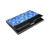 Mandala Cooler Slim business card holder pocket with Leather and Stainless Steel card holder modern for Travel Home or Office Use