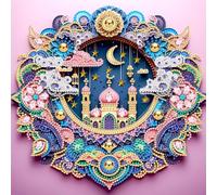 Mandala Cottage Special Shape Quilling DIY Partial Drill Diamond Art Kit 30x30cm