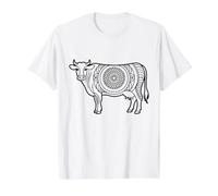 Mandala Cow Coloring Page to Color Yourself Value Graphic T-Shirt, Men, White, L