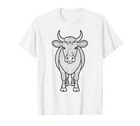 Mandala Cow Coloring Page to Color Yourself Value Graphic T-Shirt, Men, White, M