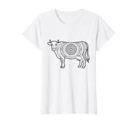 Mandala Cow Coloring Page to Color Yourself Value Graphic T-Shirt, Women, White, L