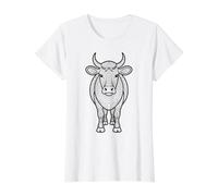 Mandala Cow Coloring Page to Color Yourself Value Graphic T-Shirt, Women, White, M