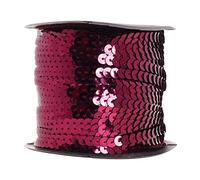 Mandala Crafts 100 Yards 6mm Maroon Sequins Strips on a Roll - Flat Paillettes Trim Ribbon Sequins String Spool by The Yard for Sewing, Crafts, Embellishments, and Decorations