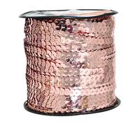 Mandala Crafts 100 Yards 6mm Rose Gold Sequins Strips on a Roll - Flat Paillettes Trim Ribbon Sequins String Spool by The Yard for Sewing, Costumes, Crafts, Embellishments, and Decorations