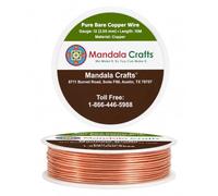 Mandala Crafts 12 Gauge Pure Bare Copper Wire for Jewelry Making, Wrapping, Sculpting, and Electroculture Gardening - 16.5 Yards Bendable Half Hard Craft Wire