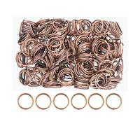 Mandala Crafts 12mm Antique Copper Colored Double Jump Rings for Jewelry Making - 400 Pcs Small Split Key Rings Set for Crafts, DIY Keychains, and Accessories