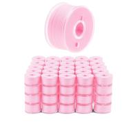 Mandala Crafts 144 Pink SA156 Prewound Bobbins for Singer Sewing Machine - SA156 Bobbins for Brother Sewing Machine - 15J Prefilled Bobbin Thread for Embroidery