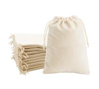 Mandala Crafts 14x14 Cream Velvet Drawstring Bags - 10 Large Velvet Drawstring Pouches Bulk for Party and Wedding Favor, Gift Wrapping, Packaging, and Jewelry Gift Bags