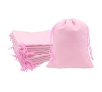 Mandala Crafts 14x14 Pink Velvet Drawstring Bags - 10 Large Velvet Drawstring Pouches Bulk for Party and Wedding Favor, Gift Wrapping, Packaging, and Jewelry Gift Bags