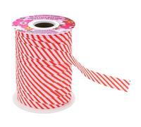 Mandala Crafts 3/4 Inch Single Fold Bias Tape for Sewing, Quilting, Piping, Hemming, Blanket & Quilt Binding - 40 Yards Candy Cane Fabric Seam Binding Tape