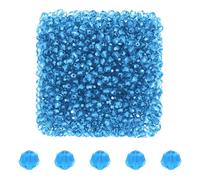 Mandala Crafts 3mm Light Blue Round Crystal Beads - 1000 Faceted Glass Beads for Jewelry Making, Bracelets, Necklaces, Earrings, and Beadwork