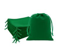 Mandala Crafts 4x5 Emerald Green Velvet Drawstring Bags - 50 Small Velvet Drawstring Pouches Bulk for Party and Wedding Favor, Gift Wrapping, Packaging, and Jewelry Gift Bags