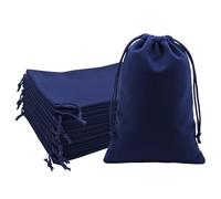 Mandala Crafts 6x9 Navy Blue Velvet Drawstring Bags - 50 Large Velvet Drawstring Pouches Bulk for Party and Wedding Favor, Gift Wrapping, Packaging, and Jewelry Gift Bags