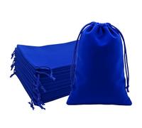 Mandala Crafts 6x9 Royal Blue Velvet Drawstring Bags - 50 Large Velvet Drawstring Pouches Bulk for Party and Wedding Favor, Gift Wrapping, Packaging, and Jewelry Gift Bags